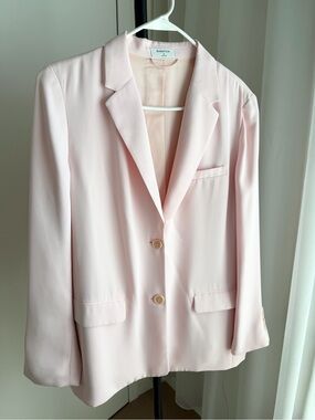 Babaton Soft Pink Single-Breasted Blazer